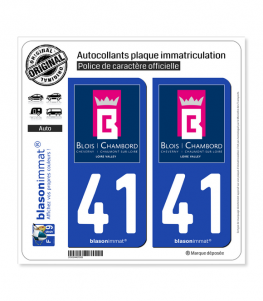 41 Blois - Tourisme | Autocollant plaque immatriculation