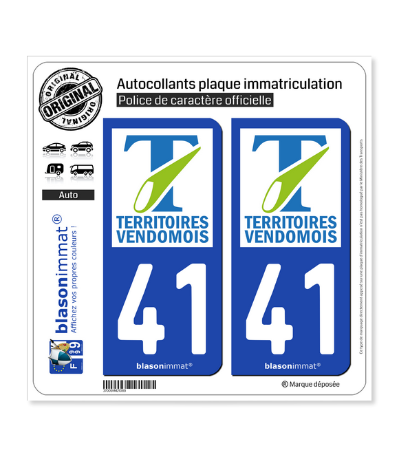 41 Vendôme - Agglo | Autocollant plaque immatriculation