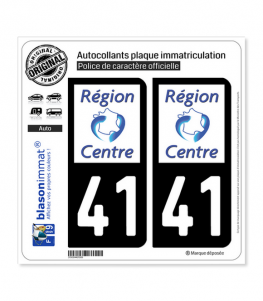 41 Centre-Val de Loire - LogoType | Autocollant plaque immatriculation