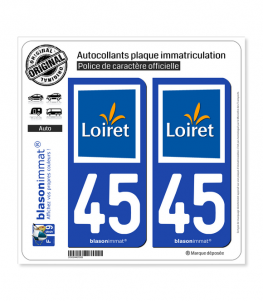45 Loiret - Tourisme | Autocollant plaque immatriculation
