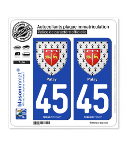 45 Patay - Armoiries | Autocollant plaque immatriculation