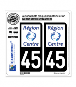 45 Centre-Val de Loire - LogoType | Autocollant plaque immatriculation