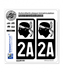 2A Corse - LogoType | Autocollant plaque immatriculation