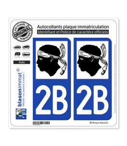 2B Corse - LogoType | Autocollant plaque immatriculation