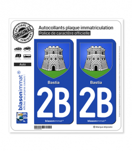 2B Bastia - Armoiries | Autocollant plaque immatriculation