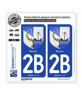 2B Nonza - Armoiries | Autocollant plaque immatriculation