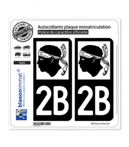 2B Corse - LogoType | Autocollant plaque immatriculation