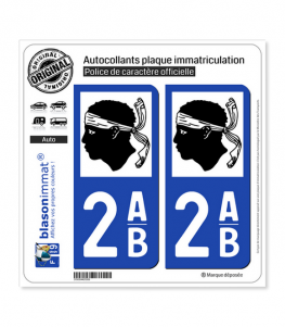 2AB Corse - LogoType | Autocollant plaque immatriculation