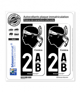 2AB Corsica - Collector | Autocollant plaque immatriculation