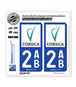 2AB Corse - Collectivité Territoriale | Autocollant plaque immatriculation