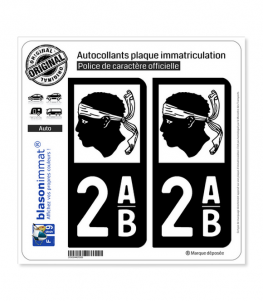 2AB Corse - LogoType | Autocollant plaque immatriculation