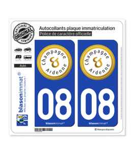 08 Champagne-Ardenne - Tourisme | Autocollant plaque immatriculation