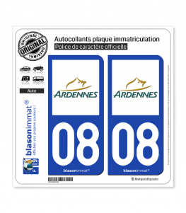 08 Ardennes - Département | Autocollant plaque immatriculation