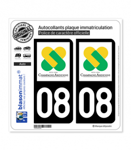 08 Champagne-Ardenne - LogoType | Autocollant plaque immatriculation