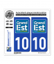 10 Grand Est - LogoType | Autocollant plaque immatriculation