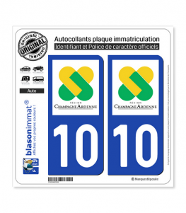 10 Champagne-Ardenne - LogoType | Autocollant plaque immatriculation