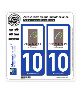 10 Bar-sur-Aube - Ville | Autocollant plaque immatriculation