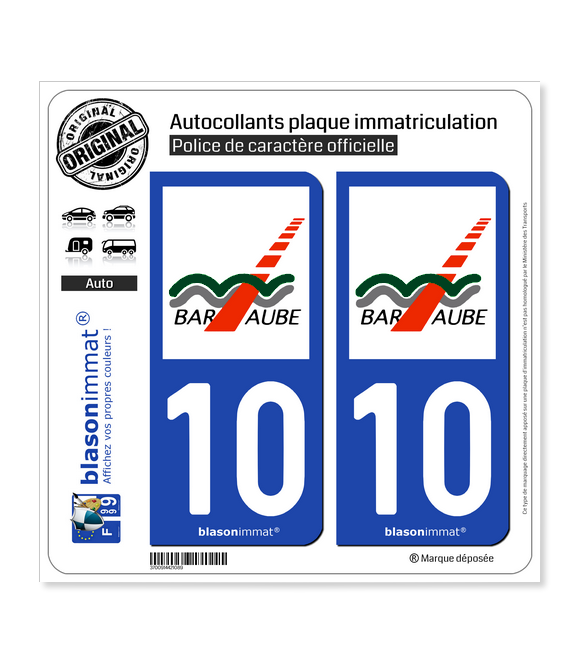 10 Bar-sur-Aube - Agglo | Autocollant plaque immatriculation