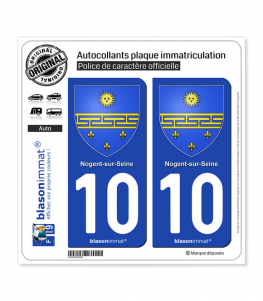 10 Nogent-sur-Seine - Armoiries | Autocollant plaque immatriculation