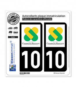 10 Champagne-Ardenne - LogoType | Autocollant plaque immatriculation