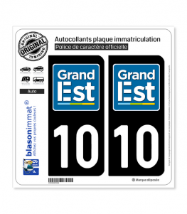 10 Grand Est - LogoType | Autocollant plaque immatriculation