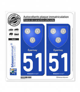 51 Épernay - Armoiries | Autocollant plaque immatriculation