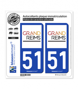 51 Reims - Agglo | Autocollant plaque immatriculation