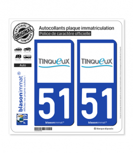 51 Tinqueux - Ville | Autocollant plaque immatriculation