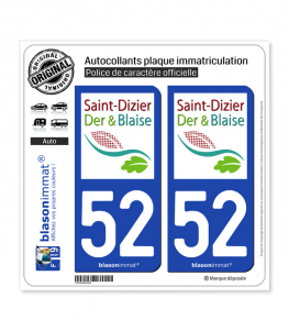 52 Saint-Dizier - Tourisme | Autocollant plaque immatriculation