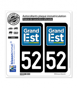 52 Grand Est - LogoType | Autocollant plaque immatriculation