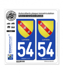 54 Lorraine - Armoiries | Autocollant plaque immatriculation
