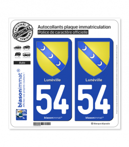 54 Lunéville - Armoiries | Autocollant plaque immatriculation
