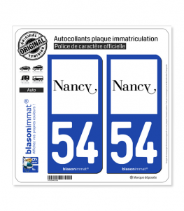 54 Nancy - Ville | Autocollant plaque immatriculation