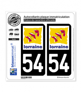 54 Lorraine - LogoType | Autocollant plaque immatriculation