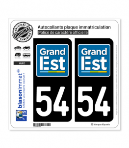 54 Grand Est - LogoType | Autocollant plaque immatriculation