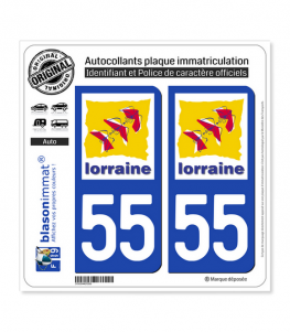 55 Lorraine - LogoType | Autocollant plaque immatriculation