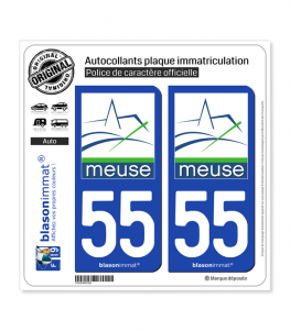 55 Meuse - Département | Autocollant plaque immatriculation
