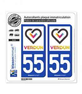 55 Verdun - Tourisme | Autocollant plaque immatriculation
