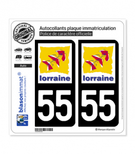 55 Lorraine - LogoType | Autocollant plaque immatriculation