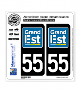 55 Grand Est - LogoType | Autocollant plaque immatriculation