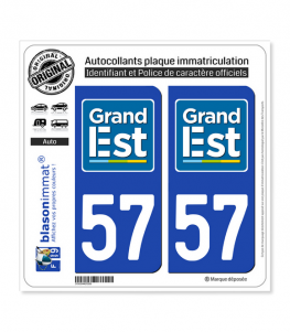 57 Grand Est - LogoType | Autocollant plaque immatriculation