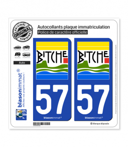 57 Bitche - Commune | Autocollant plaque immatriculation