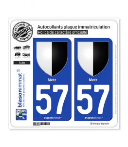 57 Metz - Armoiries | Autocollant plaque immatriculation