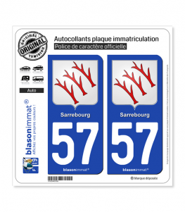 57 Sarrebourg - Armoiries | Autocollant plaque immatriculation