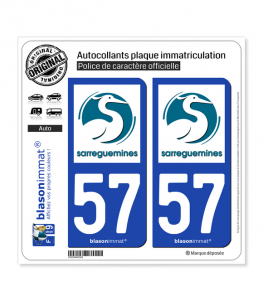 57 Sarreguemines - Ville | Autocollant plaque immatriculation