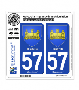 57 Thionville - Armoiries | Autocollant plaque immatriculation