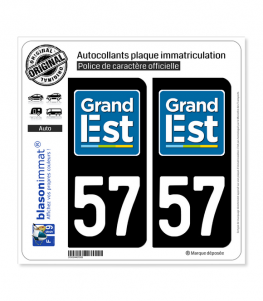 57 Grand Est - LogoType | Autocollant plaque immatriculation