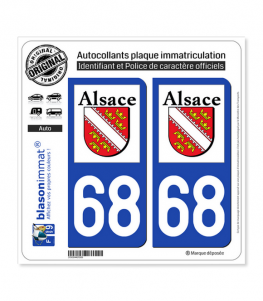 68 Alsace - LogoType | Autocollant plaque immatriculation