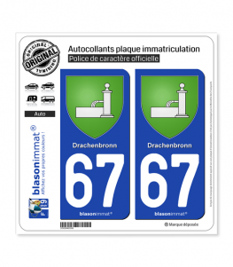 67 Drachenbronn - Armoiries | Autocollant plaque immatriculation