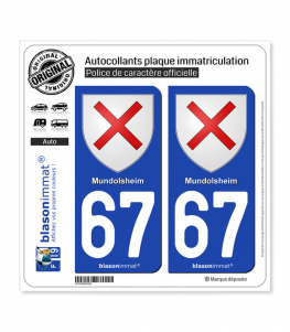 67 Mundolsheim - Armoiries | Autocollant plaque immatriculation
